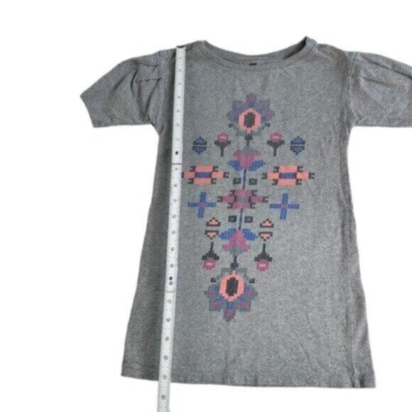 Tea Collection | Gray Short Sleeve Shirt Shift Dress Size 5T - Picture 2 of 6